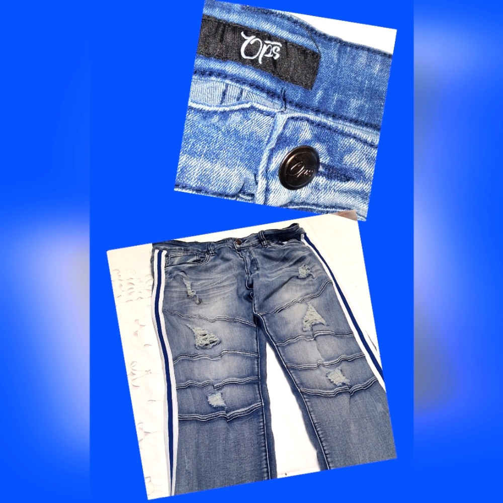 Next Level Apparel Relaxed Fit Jeans with Side Stripes
